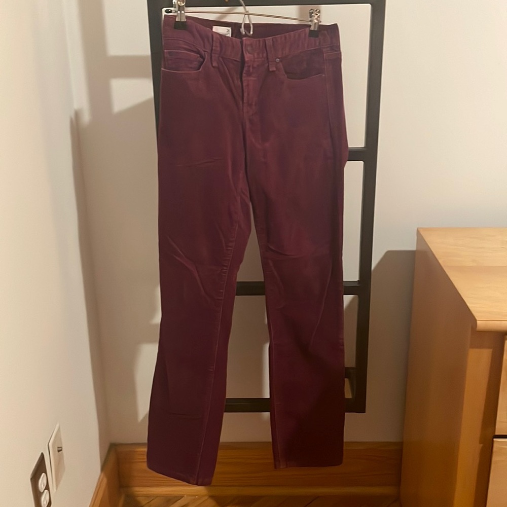 Straight fit purple corduroy pants